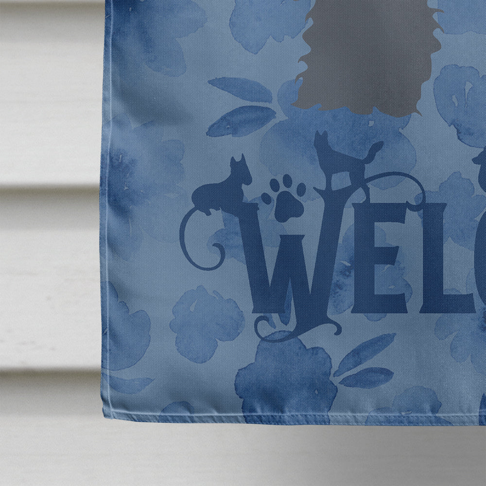 Portuguese Water Dog Welcome House Flag 28x40 Porch Sleeve Pole Decorative Outside Yard Banner Artwork Wall Hanging, Polyester