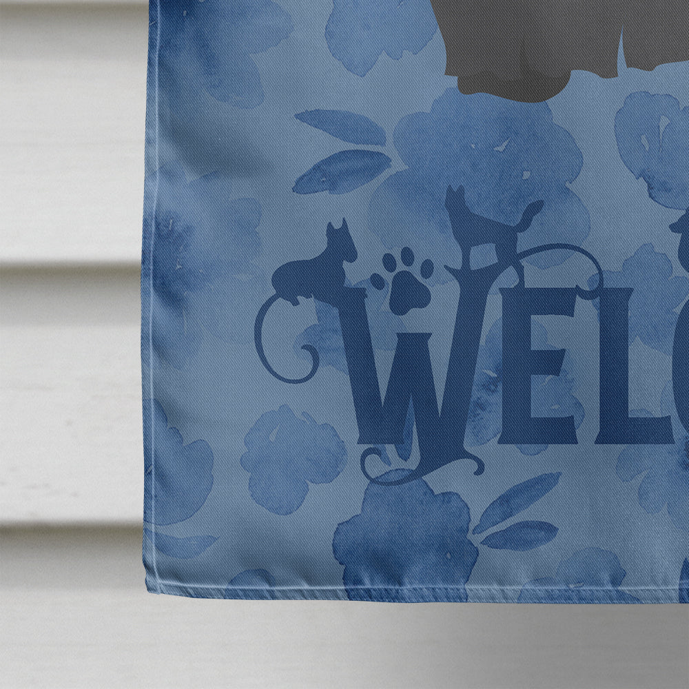 Scottish Terrier Welcome House Flag 28x40 Porch Sleeve Pole Decorative Outside Yard Banner Artwork Wall Hanging, Polyester