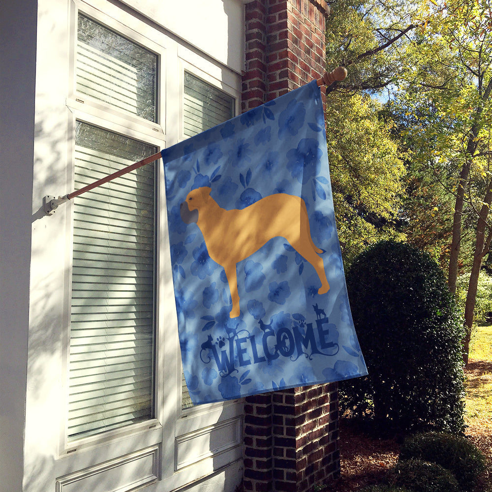 Bullmastiff Welcome House Flag 28x40 Porch Sleeve Pole Decorative Outside Yard Banner Artwork Wall Hanging, Polyester