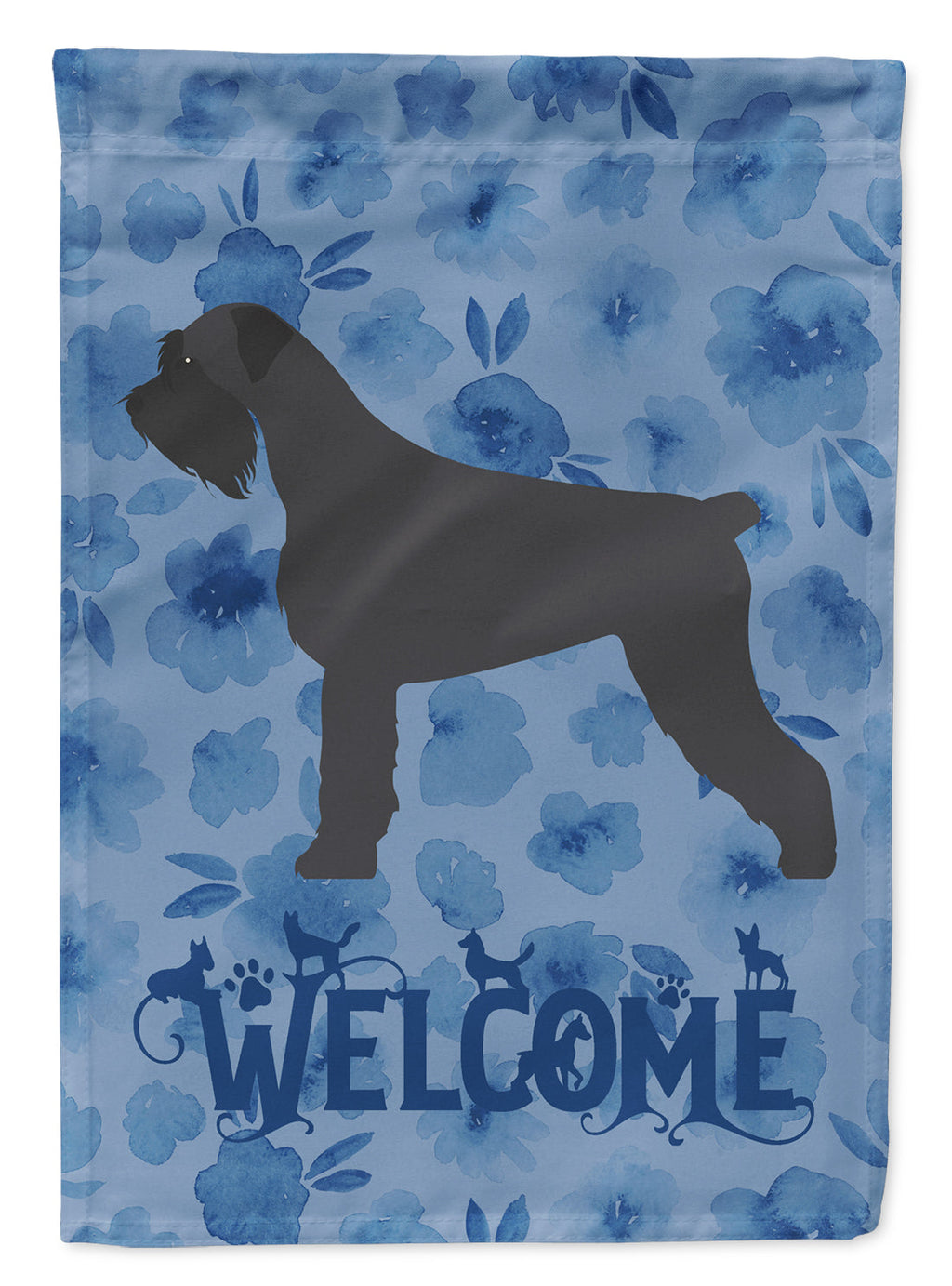 Giant Schnauzer Welcome House Flag 28x40 Porch Sleeve Pole Decorative Outside Yard Banner Artwork Wall Hanging, Polyester