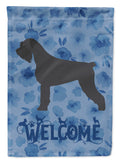 Giant Schnauzer Welcome House Flag 28x40 Porch Sleeve Pole Decorative Outside Yard Banner Artwork Wall Hanging, Polyester