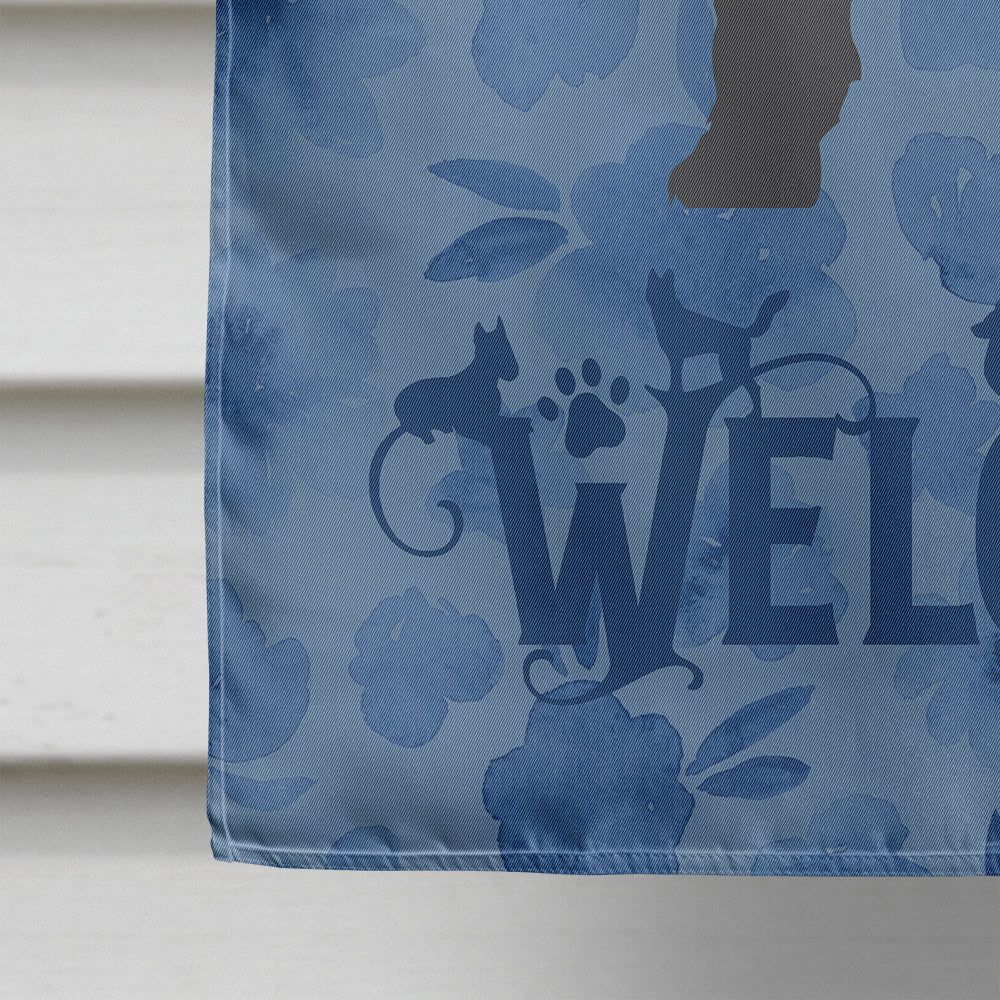 Giant Schnauzer Welcome House Flag 28x40 Porch Sleeve Pole Decorative Outside Yard Banner Artwork Wall Hanging, Polyester