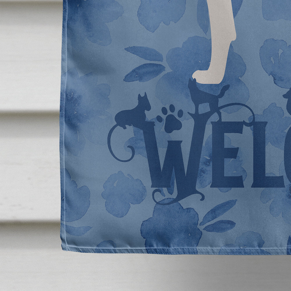 Basenji Welcome House Flag 28x40 Porch Sleeve Pole Decorative Outside Yard Banner Artwork Wall Hanging, Polyester