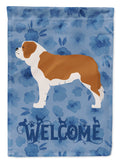 Saint Bernard Welcome House Flag 28x40 Porch Sleeve Pole Decorative Outside Yard Banner Artwork Wall Hanging, Polyester