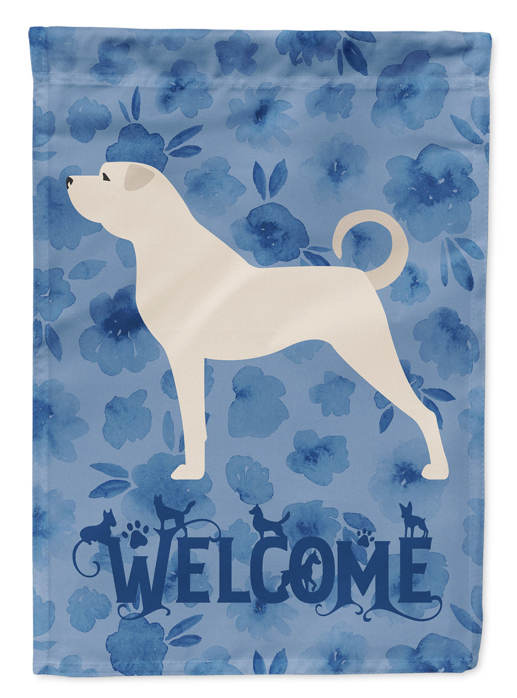 Anatolian Shepherd Welcome House Flag 28x40 Porch Sleeve Pole Decorative Outside Yard Banner Artwork Wall Hanging, Polyester