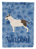 Bull Terrier Welcome House Flag 28x40 Porch Sleeve Pole Decorative Outside Yard Banner Artwork Wall Hanging, Polyester