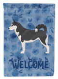 Siberian Husky Welcome House Flag 28x40 Porch Sleeve Pole Decorative Outside Yard Banner Artwork Wall Hanging, Polyester