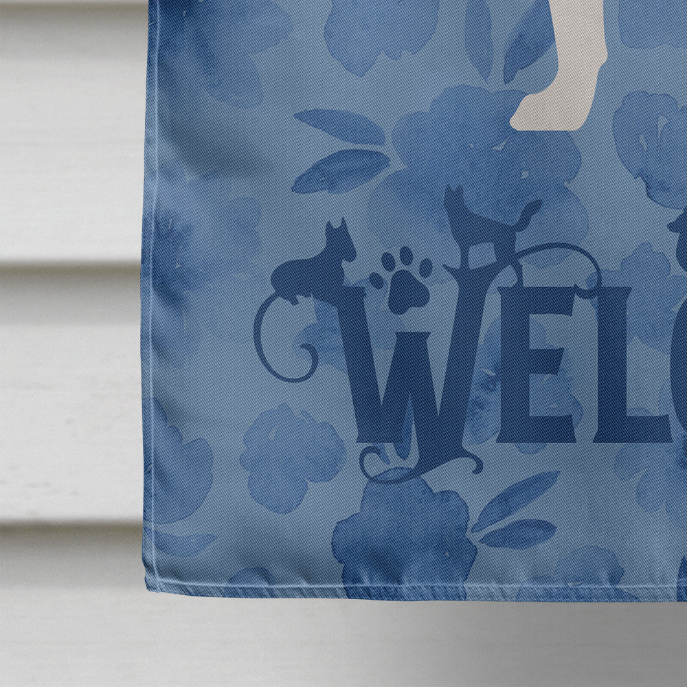 Siberian Husky Welcome House Flag 28x40 Porch Sleeve Pole Decorative Outside Yard Banner Artwork Wall Hanging, Polyester