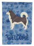 Alaskan Malamute Welcome House Flag 28x40 Porch Sleeve Pole Decorative Outside Yard Banner Artwork Wall Hanging, Polyester