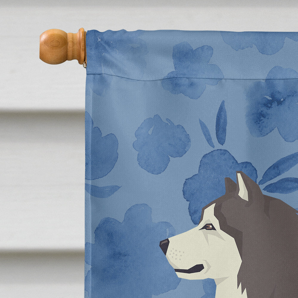 Alaskan Malamute Welcome House Flag 28x40 Porch Sleeve Pole Decorative Outside Yard Banner Artwork Wall Hanging, Polyester