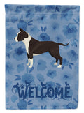 American Staffordshire Terrier Welcome House Flag 28x40 Porch Sleeve Pole Decorative Outside Yard Banner Artwork Wall Hanging, Polyester