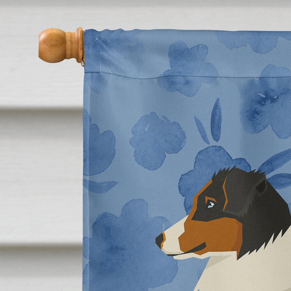 Australian Shepherd Welcome House Flag 28x40 Porch Sleeve Pole Decorative Outside Yard Banner Artwork Wall Hanging, Polyester