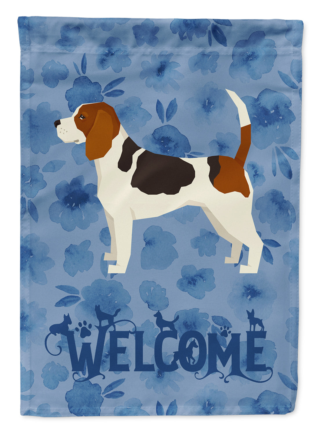 Beagle Welcome House Flag 28x40 Porch Sleeve Pole Decorative Outside Yard Banner Artwork Wall Hanging, Polyester