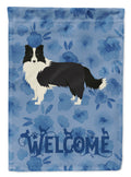 Border Collie Welcome House Flag 28x40 Porch Sleeve Pole Decorative Outside Yard Banner Artwork Wall Hanging, Polyester