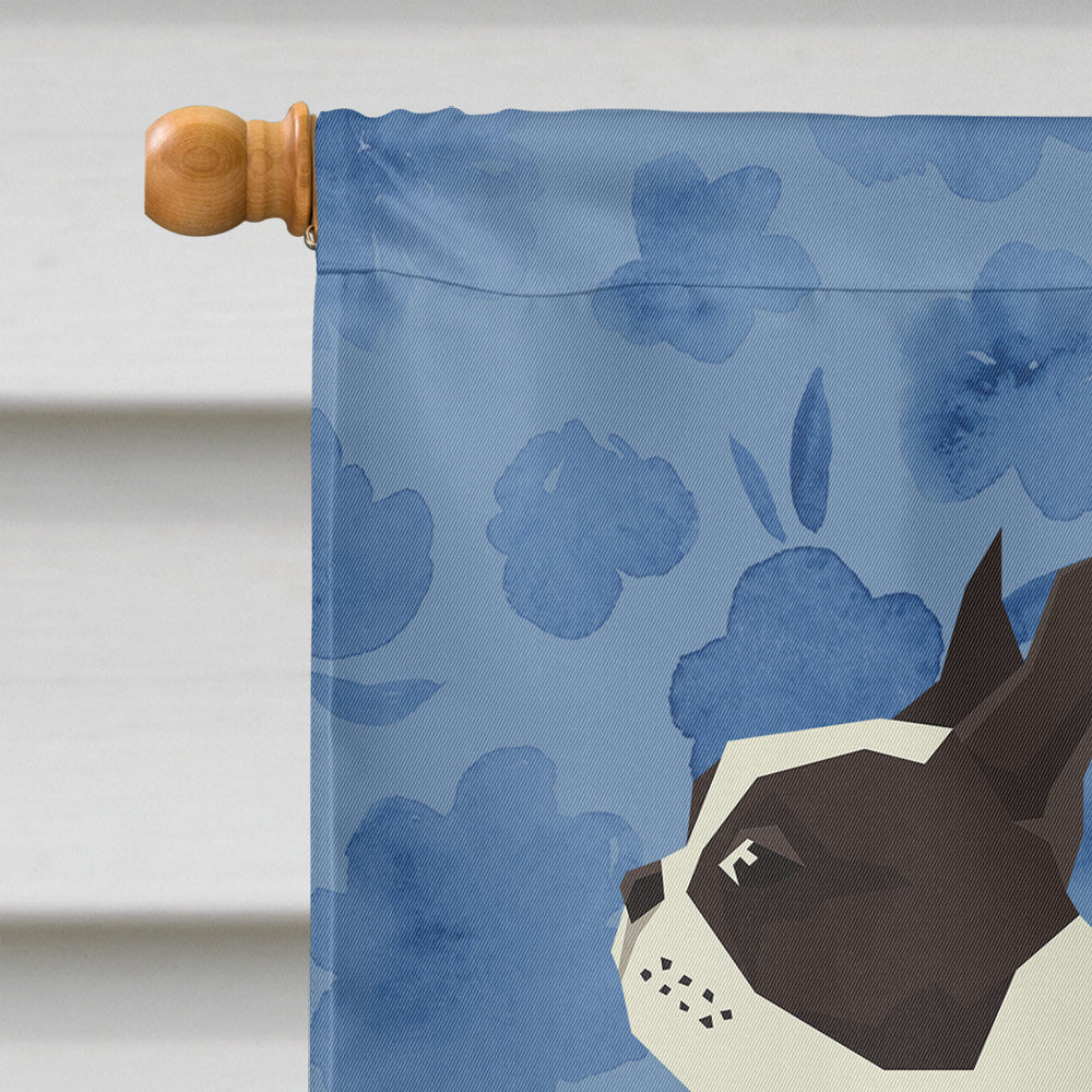 Boston Terrier Welcome House Flag 28x40 Porch Sleeve Pole Decorative Outside Yard Banner Artwork Wall Hanging, Polyester