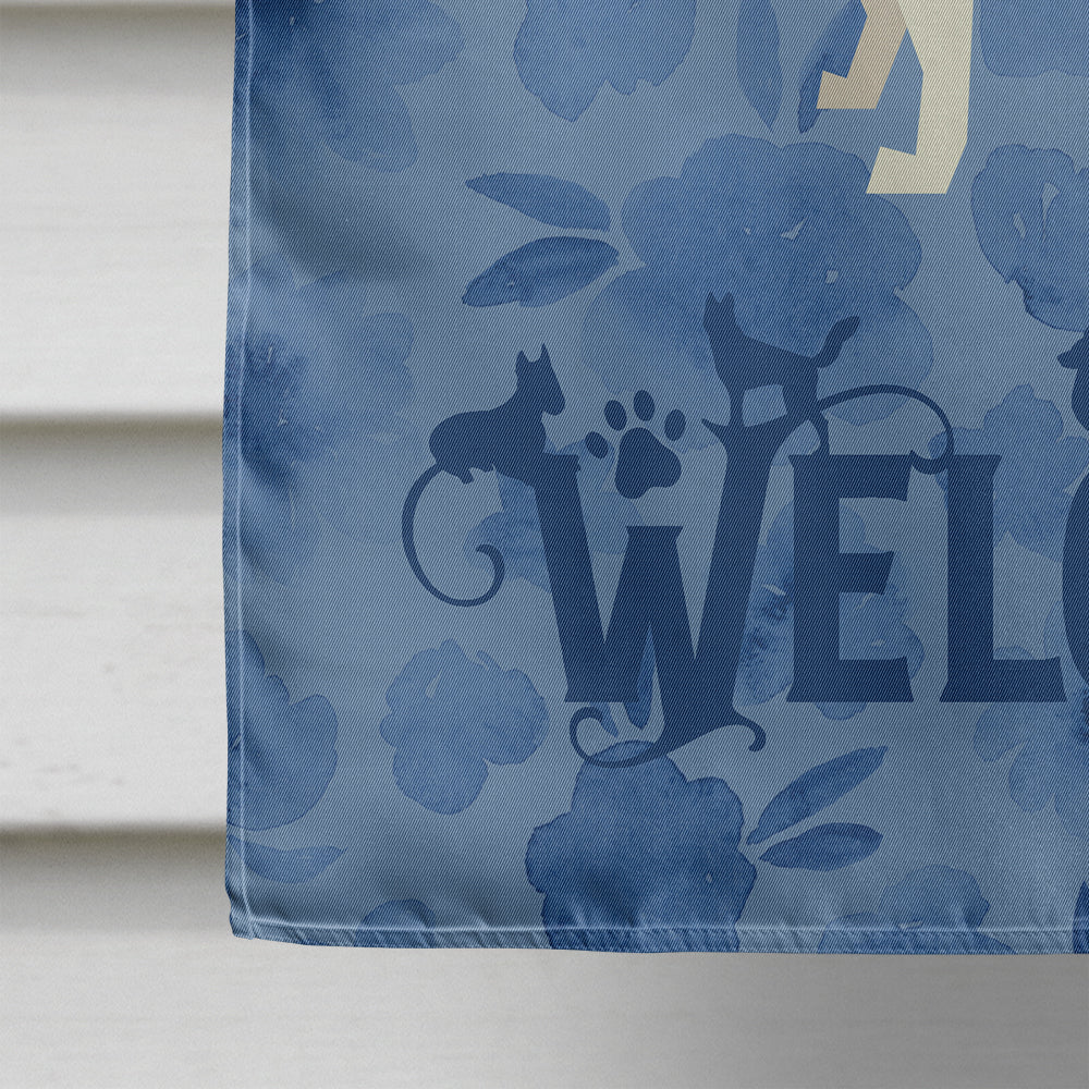 Boston Terrier Welcome House Flag 28x40 Porch Sleeve Pole Decorative Outside Yard Banner Artwork Wall Hanging, Polyester