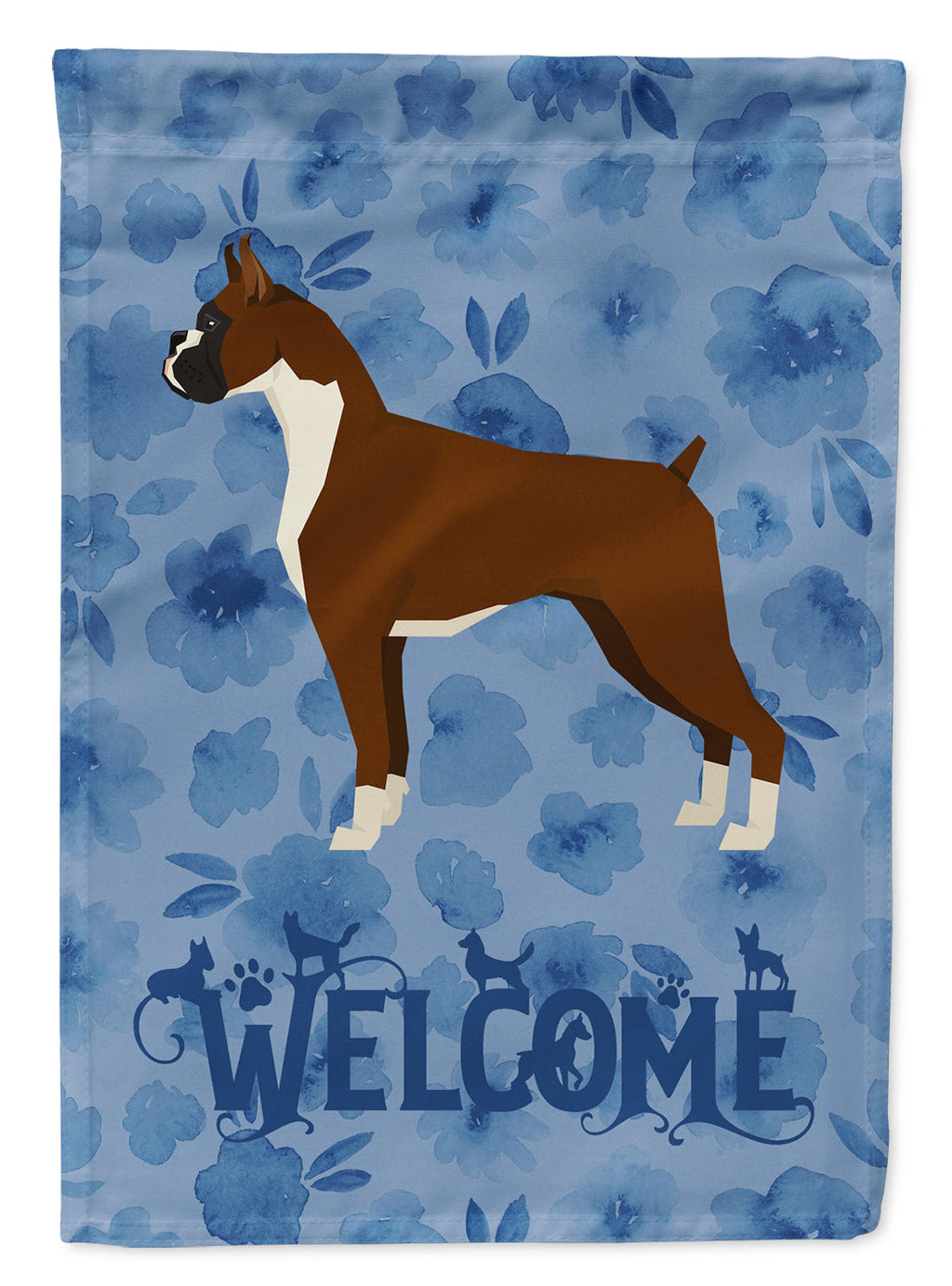 Boxer Welcome House Flag 28x40 Porch Sleeve Pole Decorative Outside Yard Banner Artwork Wall Hanging, Polyester