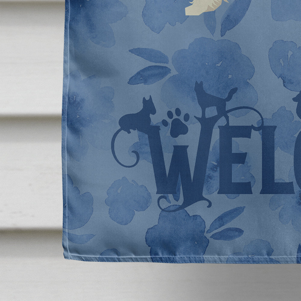 Chinese Crested Welcome House Flag 28x40 Porch Sleeve Pole Decorative Outside Yard Banner Artwork Wall Hanging, Polyester