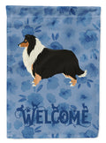 Collie Welcome House Flag 28x40 Porch Sleeve Pole Decorative Outside Yard Banner Artwork Wall Hanging, Polyester