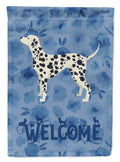 Dalmatian Welcome House Flag 28x40 Porch Sleeve Pole Decorative Outside Yard Banner Artwork Wall Hanging, Polyester