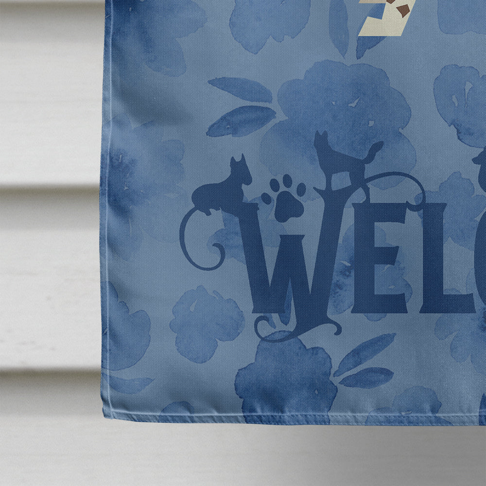 English Springer Spaniel Welcome House Flag 28x40 Porch Sleeve Pole Decorative Outside Yard Banner Artwork Wall Hanging, Polyester