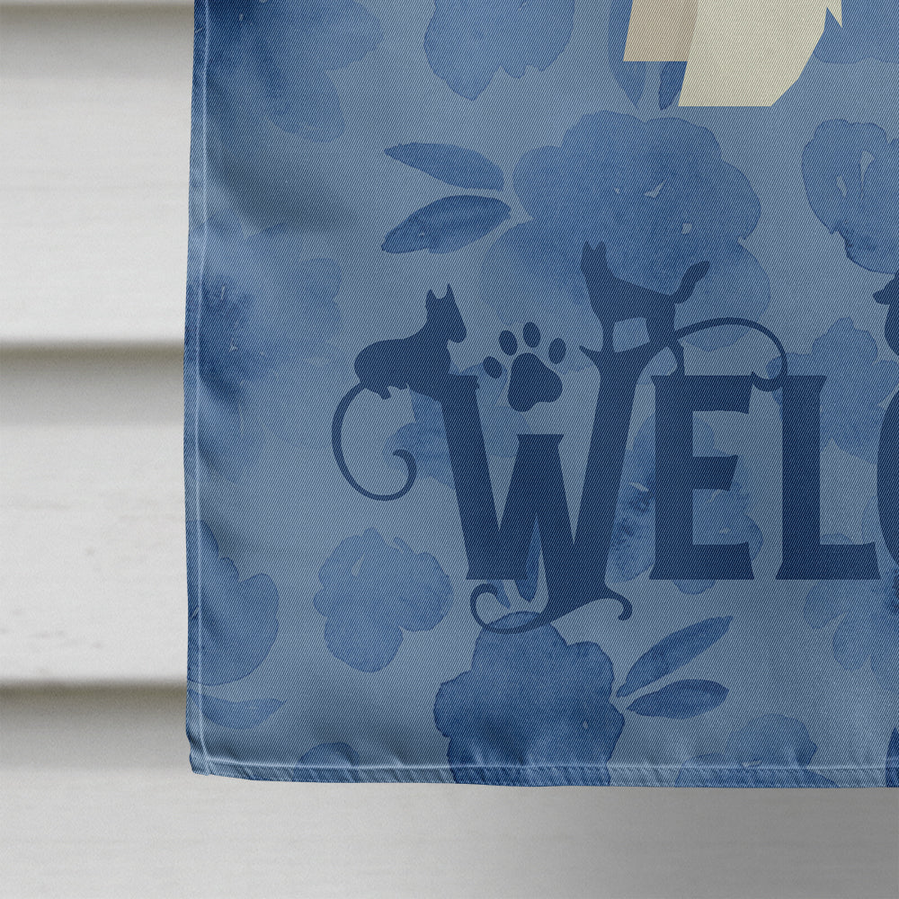 Fox Terrier Welcome House Flag 28x40 Porch Sleeve Pole Decorative Outside Yard Banner Artwork Wall Hanging, Polyester