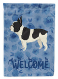 French Bulldog Welcome House Flag 28x40 Porch Sleeve Pole Decorative Outside Yard Banner Artwork Wall Hanging, Polyester