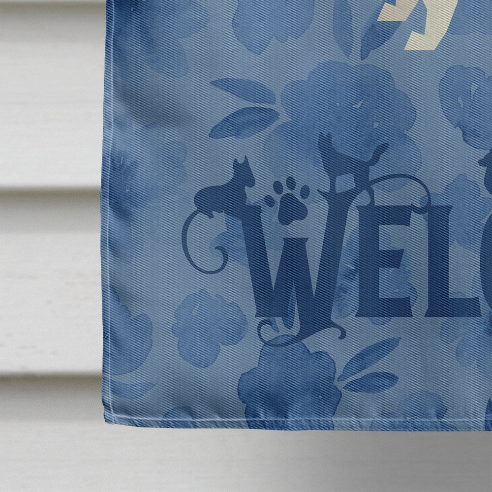 French Bulldog Welcome House Flag 28x40 Porch Sleeve Pole Decorative Outside Yard Banner Artwork Wall Hanging, Polyester