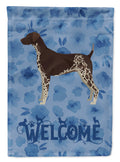 German Shorthaired Pointer Welcome House Flag 28x40 Porch Sleeve Pole Decorative Outside Yard Banner Artwork Wall Hanging, Polyester