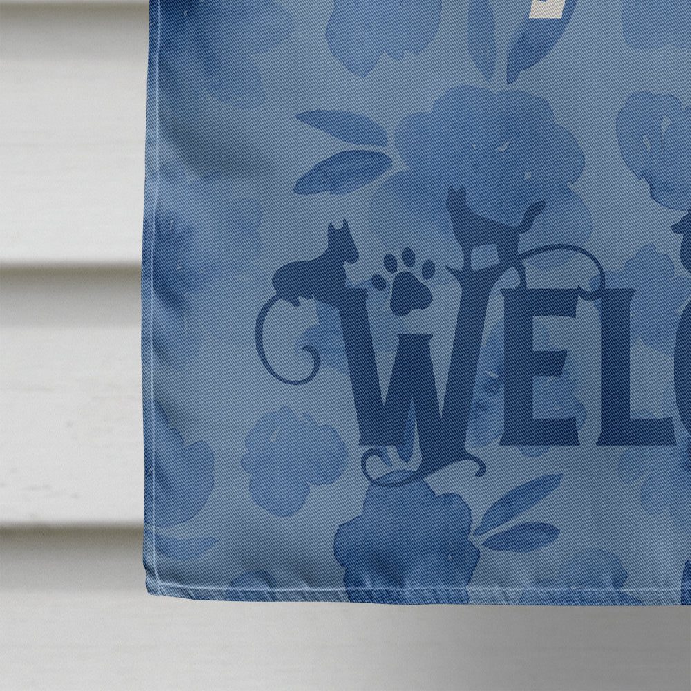 Greyhound Welcome House Flag 28x40 Porch Sleeve Pole Decorative Outside Yard Banner Artwork Wall Hanging, Polyester