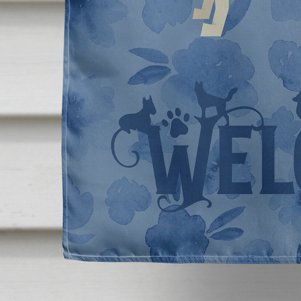 Ibizan Hound Welcome House Flag 28x40 Porch Sleeve Pole Decorative Outside Yard Banner Artwork Wall Hanging, Polyester