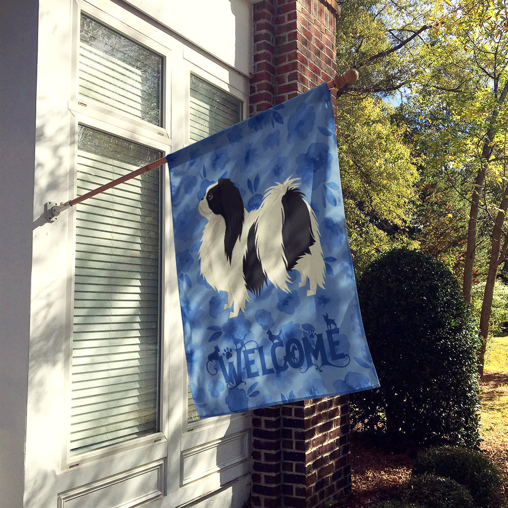 Japanese Chin Welcome House Flag 28x40 Porch Sleeve Pole Decorative Outside Yard Banner Artwork Wall Hanging, Polyester