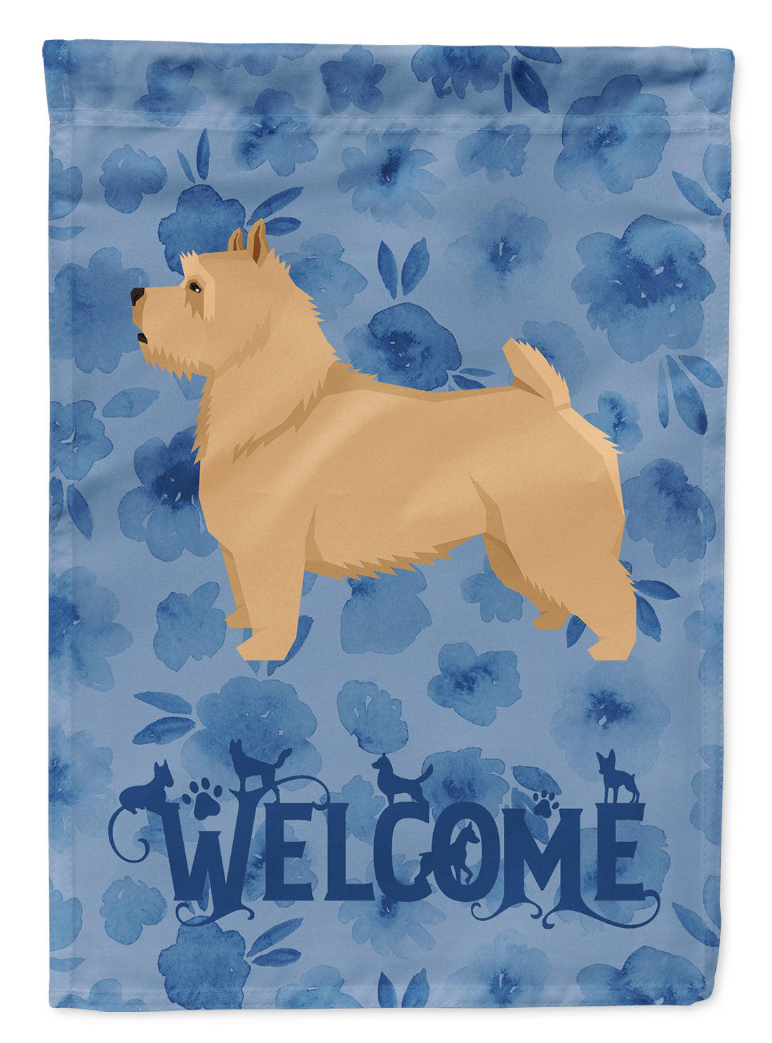 Norwich Terrier Welcome House Flag 28x40 Porch Sleeve Pole Decorative Outside Yard Banner Artwork Wall Hanging, Polyester