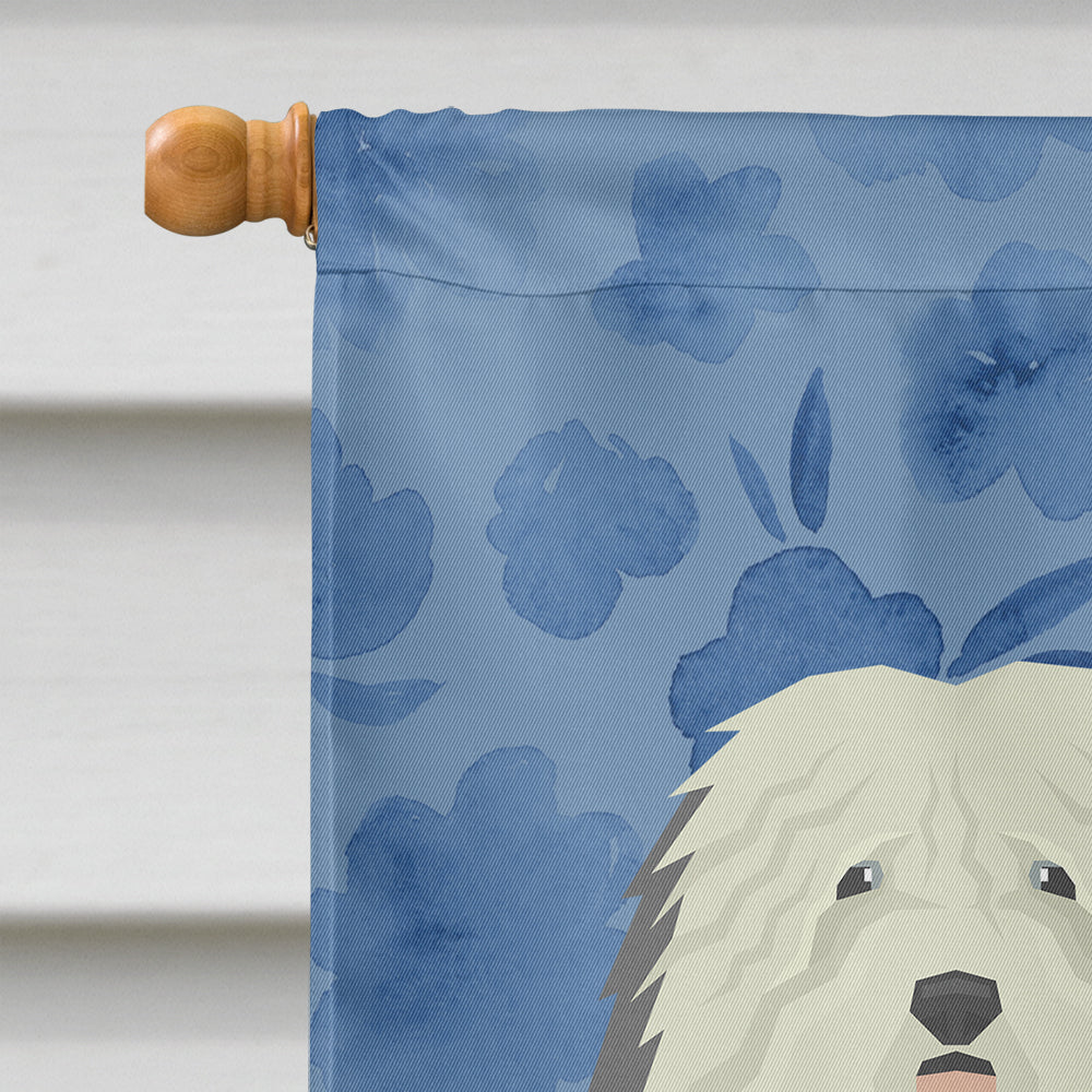 Old English Sheepdog Welcome House Flag 28x40 Porch Sleeve Pole Decorative Outside Yard Banner Artwork Wall Hanging, Polyester