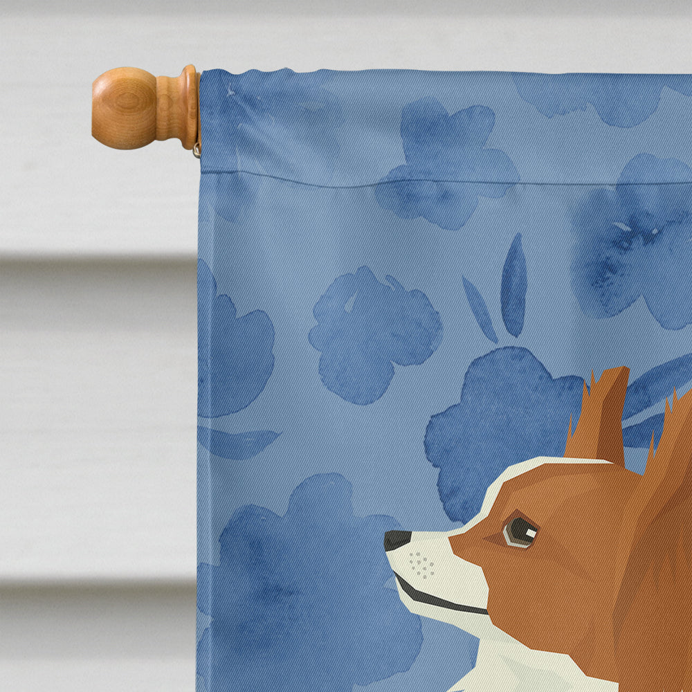 Papillon Welcome House Flag 28x40 Porch Sleeve Pole Decorative Outside Yard Banner Artwork Wall Hanging, Polyester