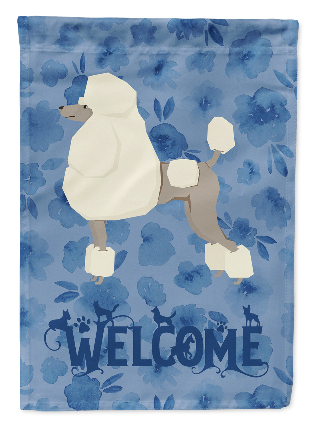 Poodle Welcome House Flag 28x40 Porch Sleeve Pole Decorative Outside Yard Banner Artwork Wall Hanging, Polyester