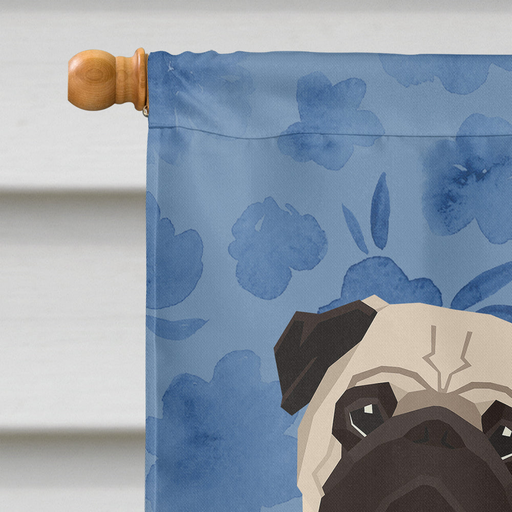 Pug Welcome House Flag 28x40 Porch Sleeve Pole Decorative Outside Yard Banner Artwork Wall Hanging, Polyester