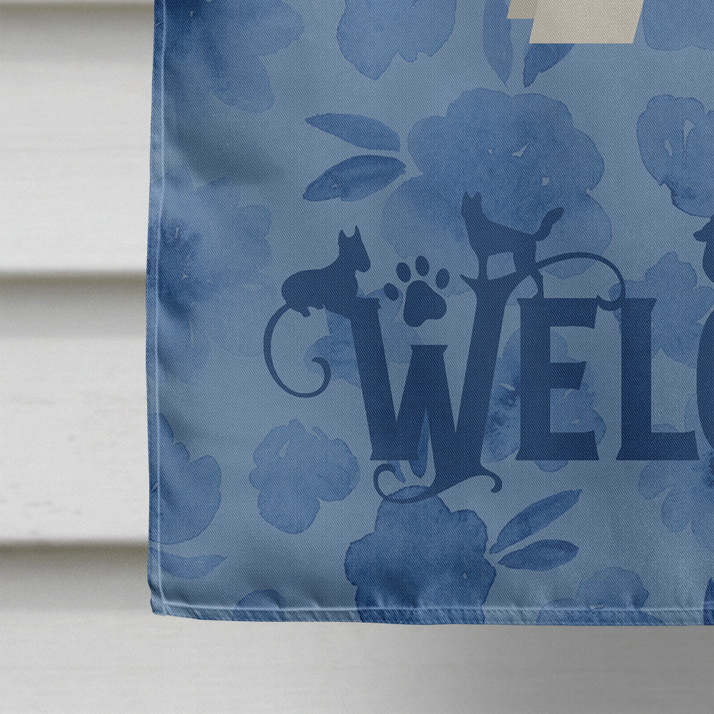 Schnauzer Welcome House Flag 28x40 Porch Sleeve Pole Decorative Outside Yard Banner Artwork Wall Hanging, Polyester