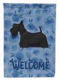 Scottish Terrier Welcome House Flag 28x40 Porch Sleeve Pole Decorative Outside Yard Banner Artwork Wall Hanging, Polyester