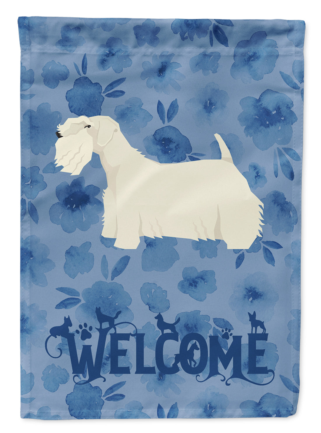Sealyham Terrier Welcome House Flag 28x40 Porch Sleeve Pole Decorative Outside Yard Banner Artwork Wall Hanging, Polyester