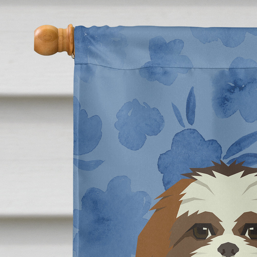 Shih Tzu Welcome House Flag 28x40 Porch Sleeve Pole Decorative Outside Yard Banner Artwork Wall Hanging, Polyester