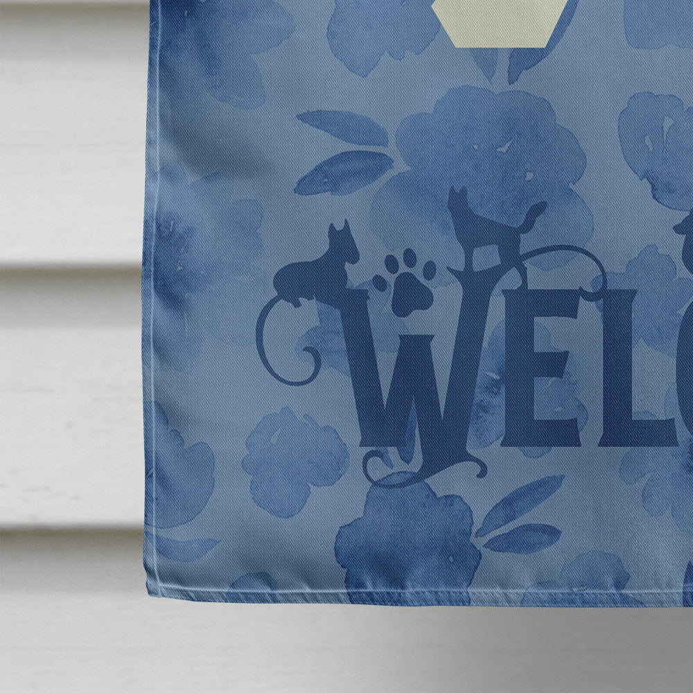 Shih Tzu Welcome House Flag 28x40 Porch Sleeve Pole Decorative Outside Yard Banner Artwork Wall Hanging, Polyester