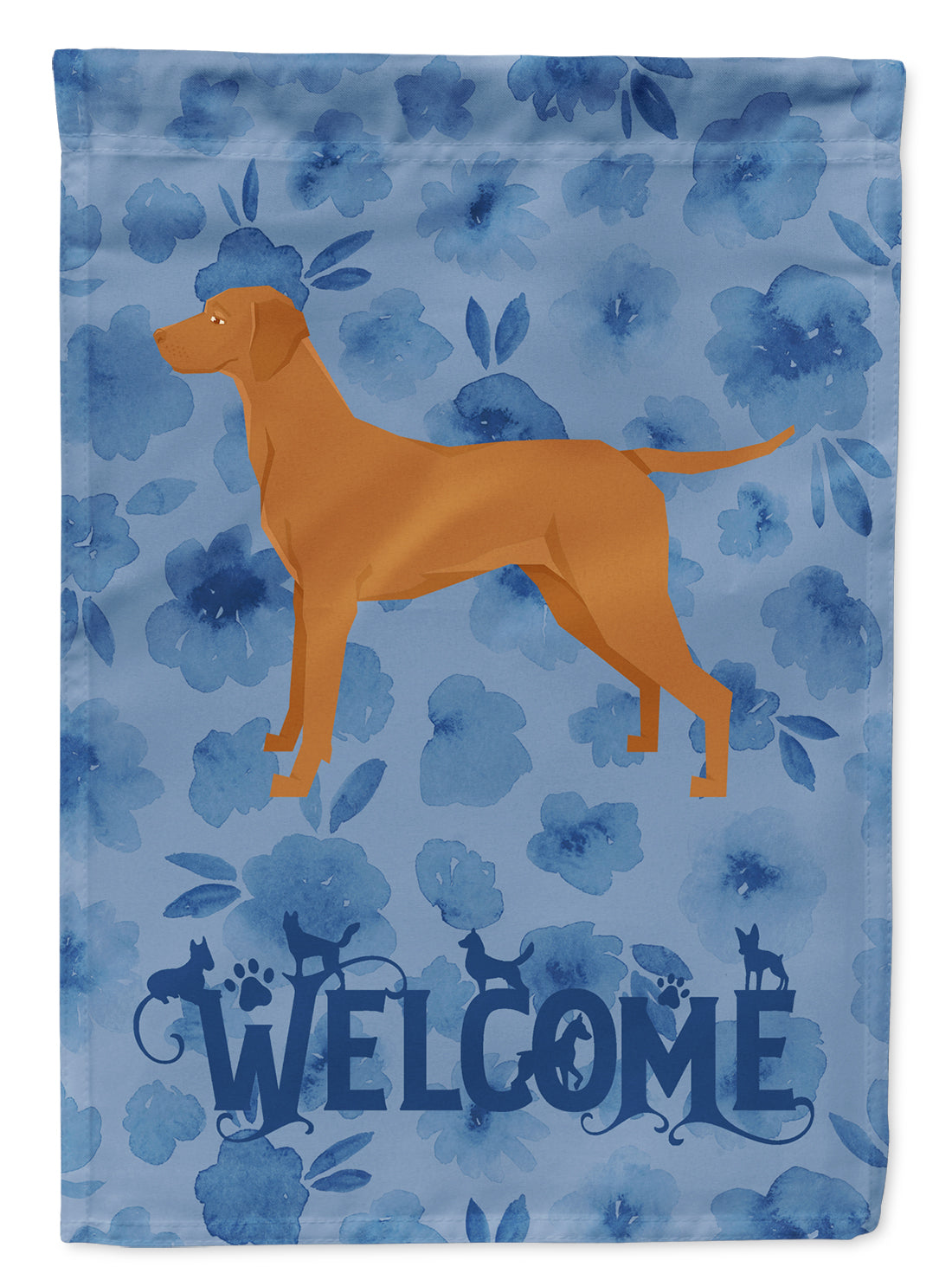 Vizsla Welcome House Flag 28x40 Porch Sleeve Pole Decorative Outside Yard Banner Artwork Wall Hanging, Polyester