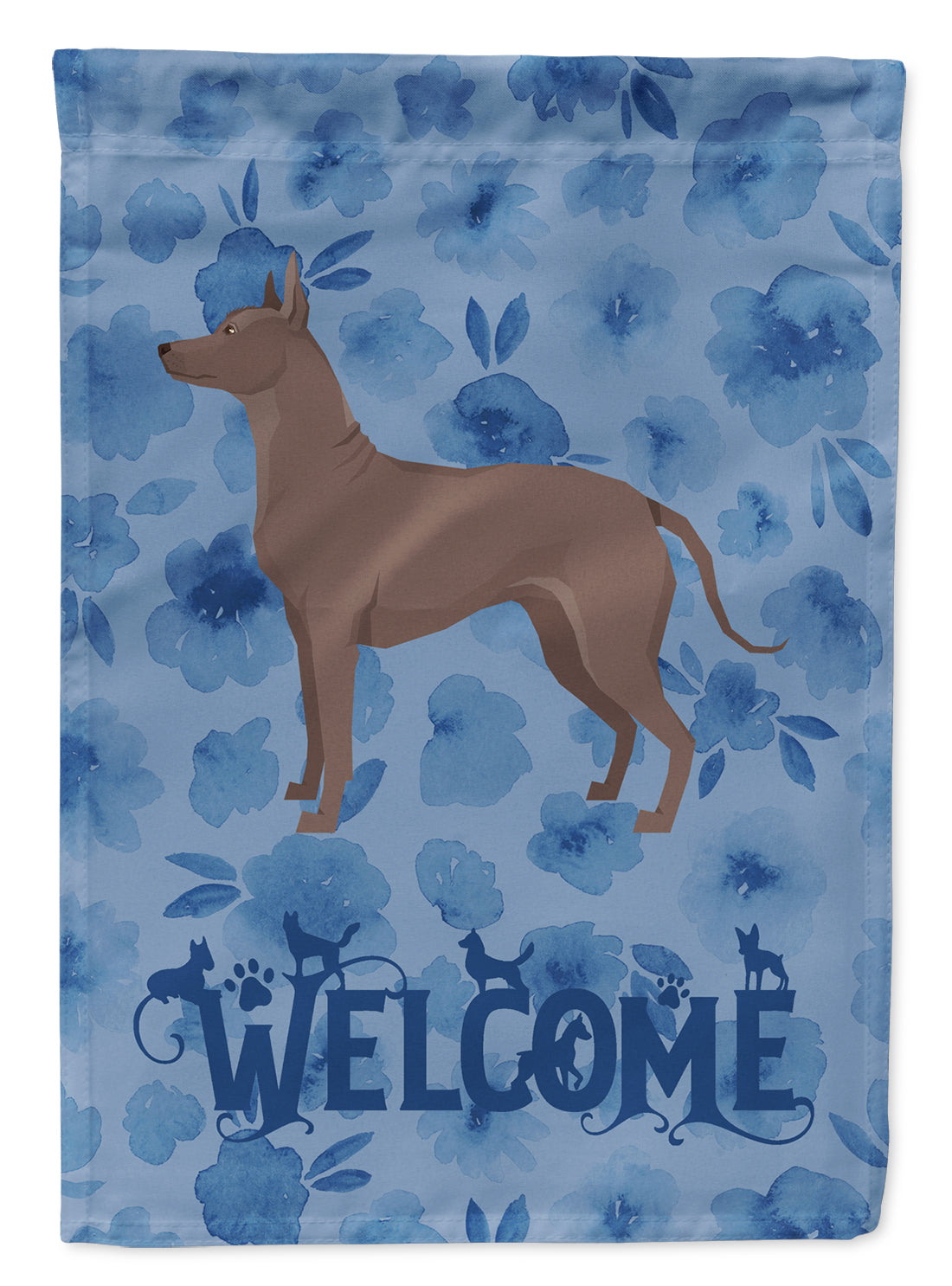 Mexican Hairless Dog Xolo Welcome House Flag 28x40 Porch Sleeve Pole Decorative Outside Yard Banner Artwork Wall Hanging, Polyester
