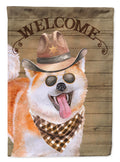 Akita Country Dog House Flag 28x40 Porch Sleeve Pole Decorative Outside Yard Banner Artwork Wall Hanging, Polyester