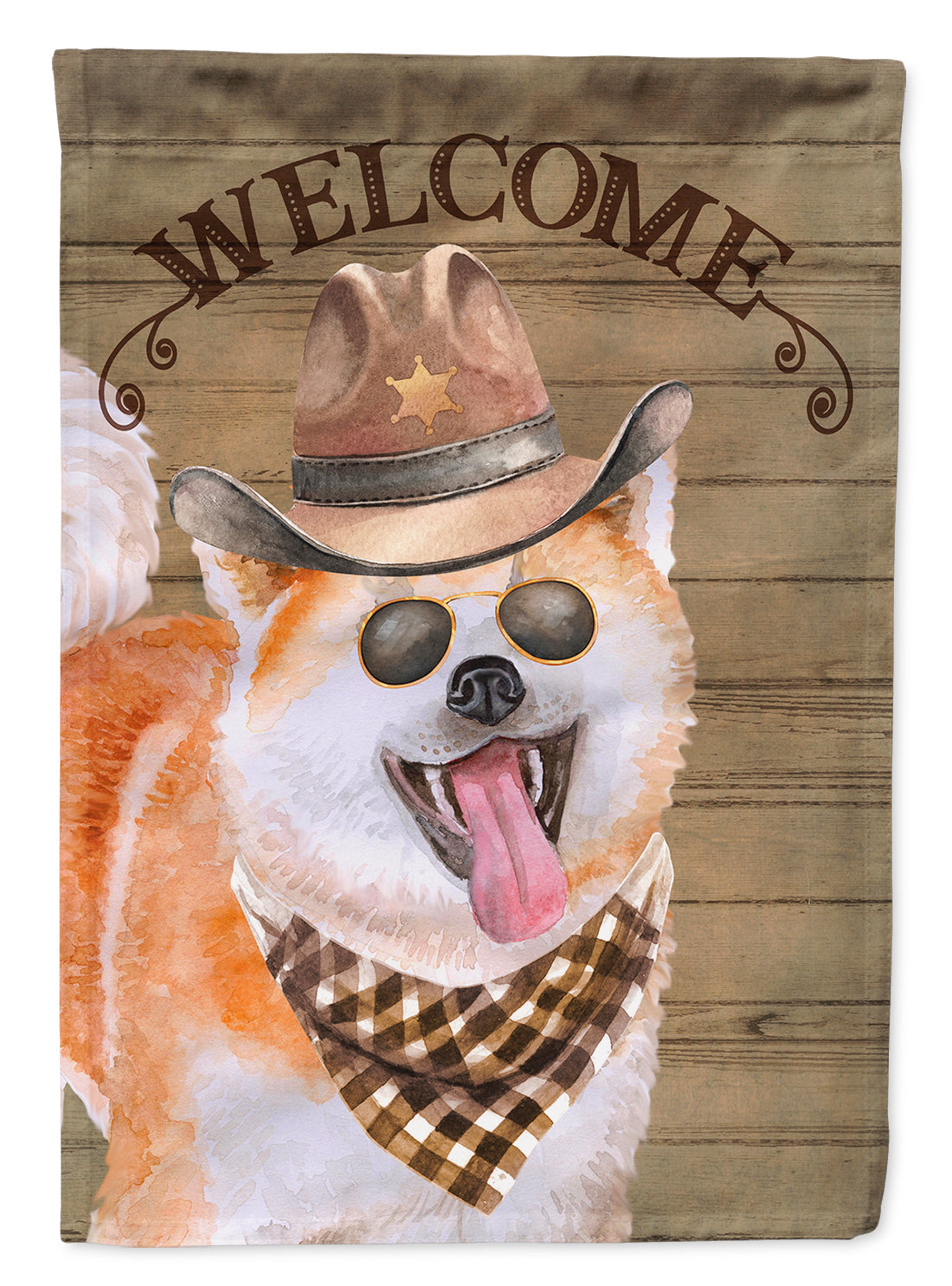 Akita Country Dog House Flag 28x40 Porch Sleeve Pole Decorative Outside Yard Banner Artwork Wall Hanging, Polyester