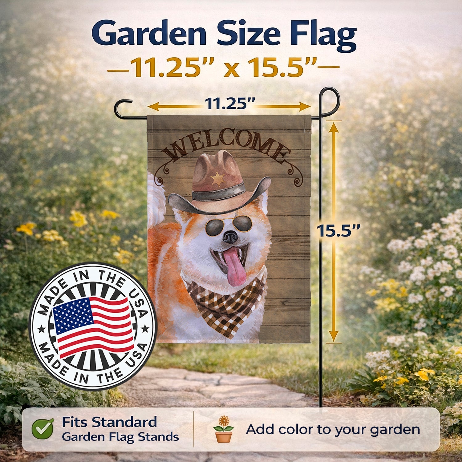 Akita Country Dog Garden Flag Mailbox Decorative Yard Banner Outside Patio Artwork for Flower Beds, Garden Size, Multicolor