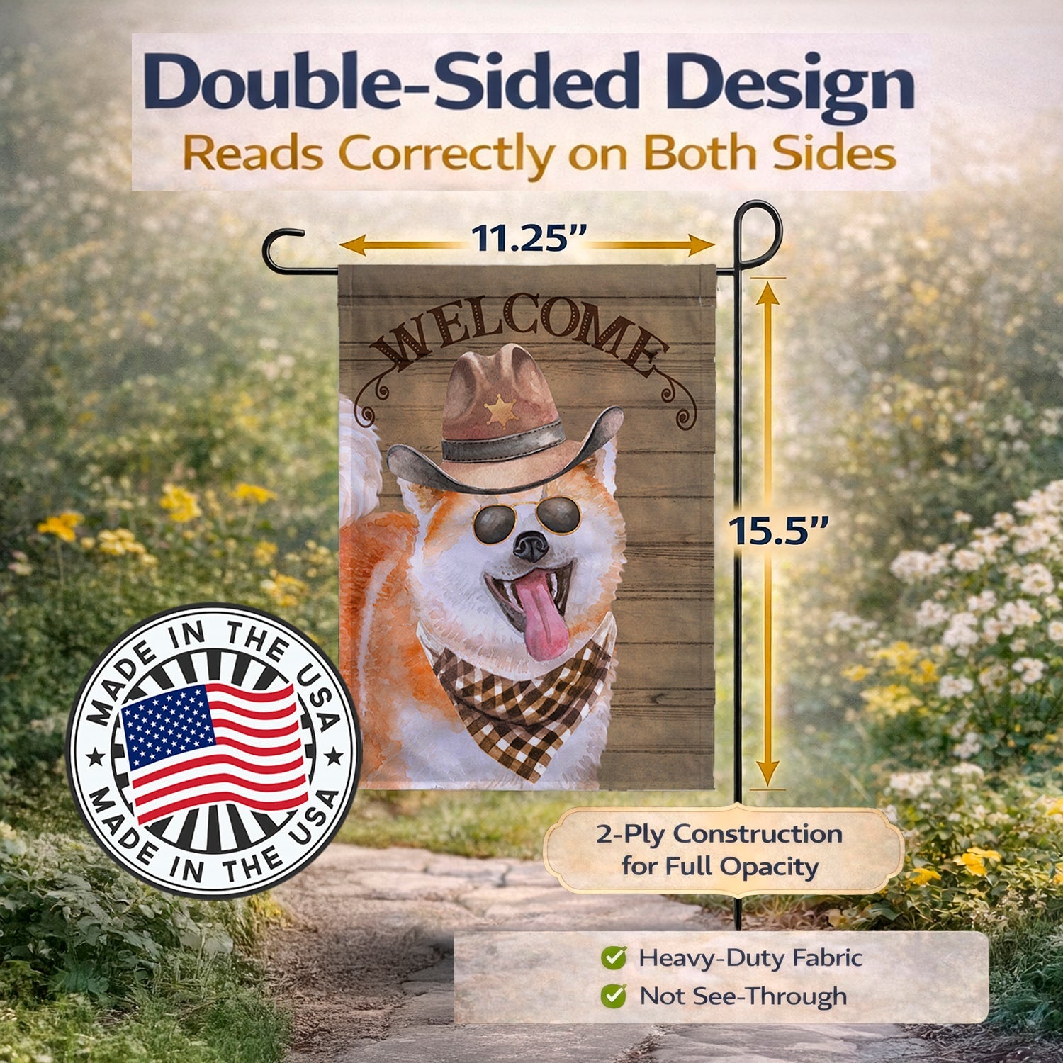 Akita Country Dog Garden Flag Mailbox Decorative Yard Banner Outside Patio Artwork for Flower Beds, Garden Size, Multicolor