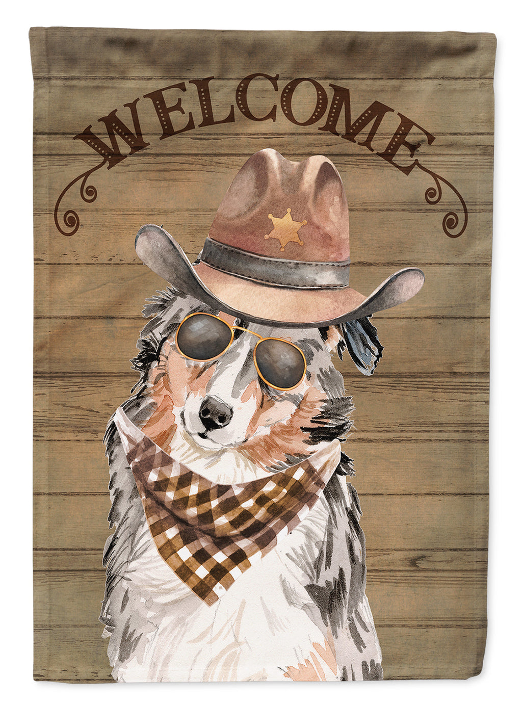 Australian Shepherd Country Dog House Flag 28x40 Porch Sleeve Pole Decorative Outside Yard Banner Artwork Wall Hanging, Polyester
