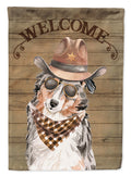 Australian Shepherd Country Dog House Flag 28x40 Porch Sleeve Pole Decorative Outside Yard Banner Artwork Wall Hanging, Polyester